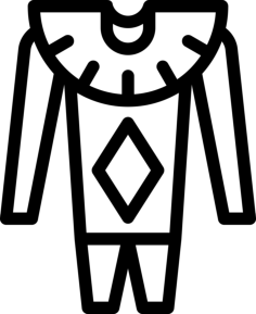 Clown Costume Line Art Svg Vector, Free Vectors File